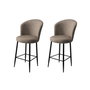 Hanah Home Juego de 2 Taburetes de Bar Alte, Cappuccino y Negro, Metal, 102 cm Alto